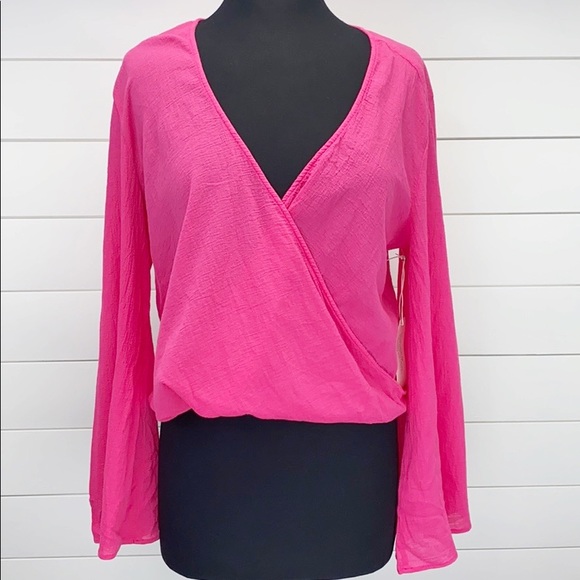 BLUE LIFE Hayley Blouse Wrap Style Raspberry - Picture 2 of 11